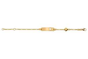 Bébé Bracelet Figaro 3+1 Gelbgold 375, 14cm, mit
