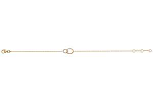 Bracelet Doppel-Oval Gelbgold 750, 8x14mm, mit 13 Brillanten  H SI 0.06ct.