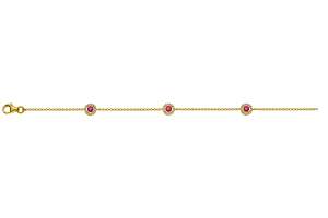 Armband Gelbgold 750, 19cm mit 3 Rubinen 0.46ct. und