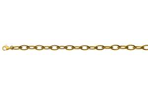 Navette Runddraht Gelbgold 750 halbmassiv ca. 7.3x14.2mm 45cm