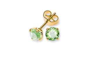 Ohrringe Gelbgold 750 mit 2 Peridots Total 1.12ct. 4-Griff