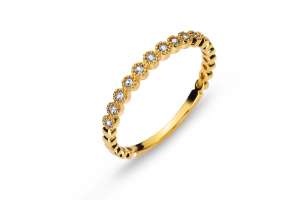 Ring Gelbgold 750, mit 11 Brillanten 0.11ct. H SI