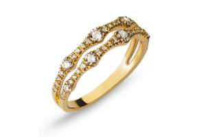 Ring Gelbgold 750 mit offener, zweireihiger Ringschiene