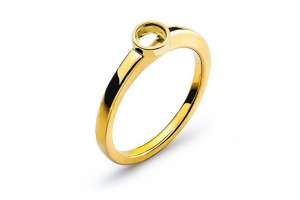 Solitär Ring Zargen-Fassung Rohling Gelbgold 750 für 0.25ct.