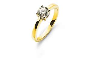 Solitär Ring 4-Griff-Fassung Gelbgold 750 für 1.00ct. Fassung Weissgold